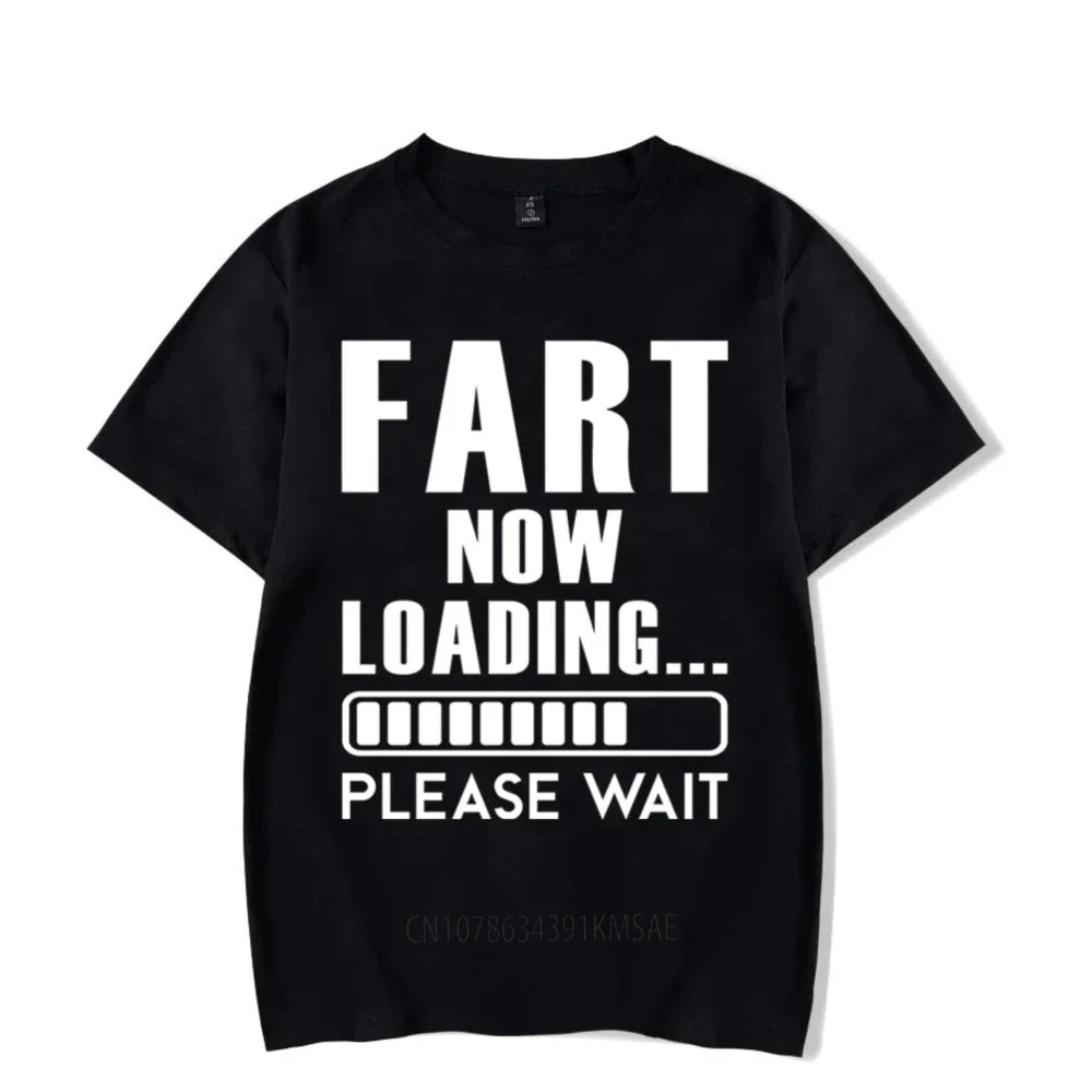 FART Now Loading Luminous Mens T-shirt for Men New Trendy Summer Fashion Funny Print Short Sleeve Tops Oversized T Shirts Tops