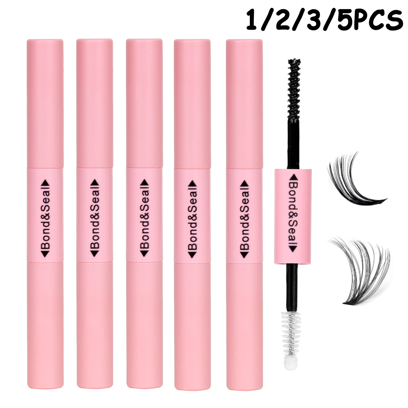 Lash Bond and Seal Waterproof 2 in 1 for Lash Clusters 72 Hours Super Strong Non-Irritating Eyelash Glue for DIY at Home