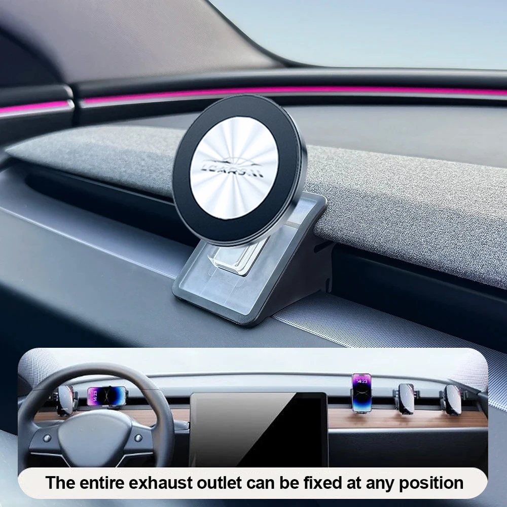 Magnetischer Telefonhalter, Autohalterung, Anti-Shake-Vibrationsabsorbierend, für Tesla Model 3, Highland & Model Y Launch Navigationshalterung – Detail 3
