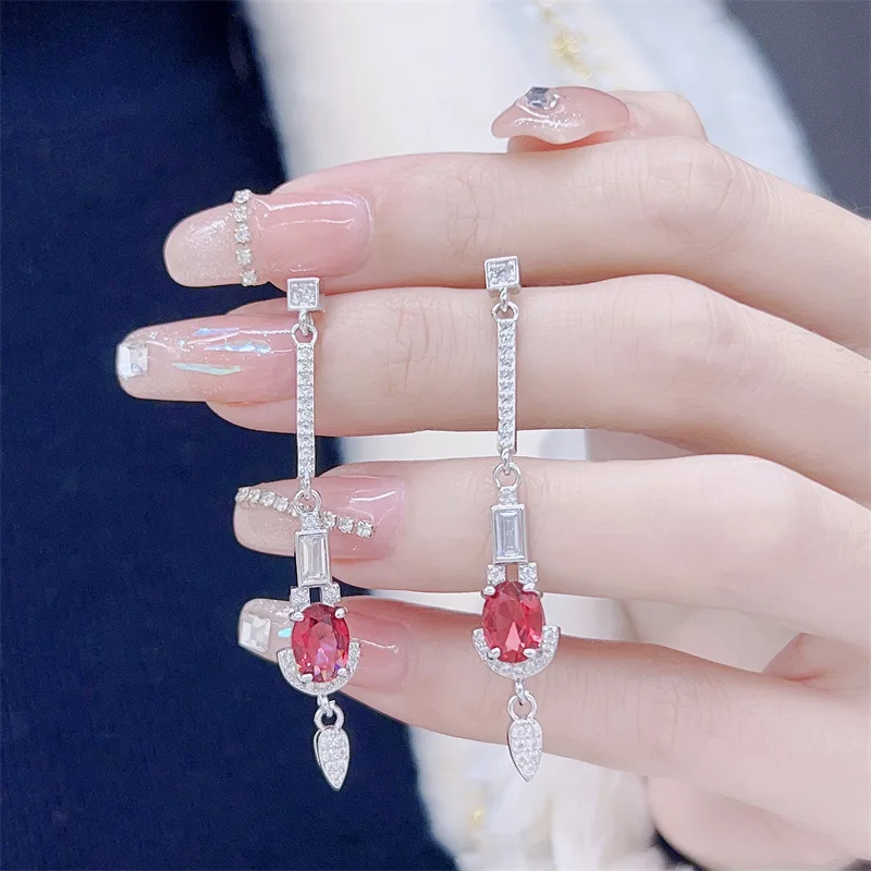 Tassel Long Earring Drape Elegantly and Stylishly Pink Diamonds Earrings for Women Suitable for Daily Parties Jewelry