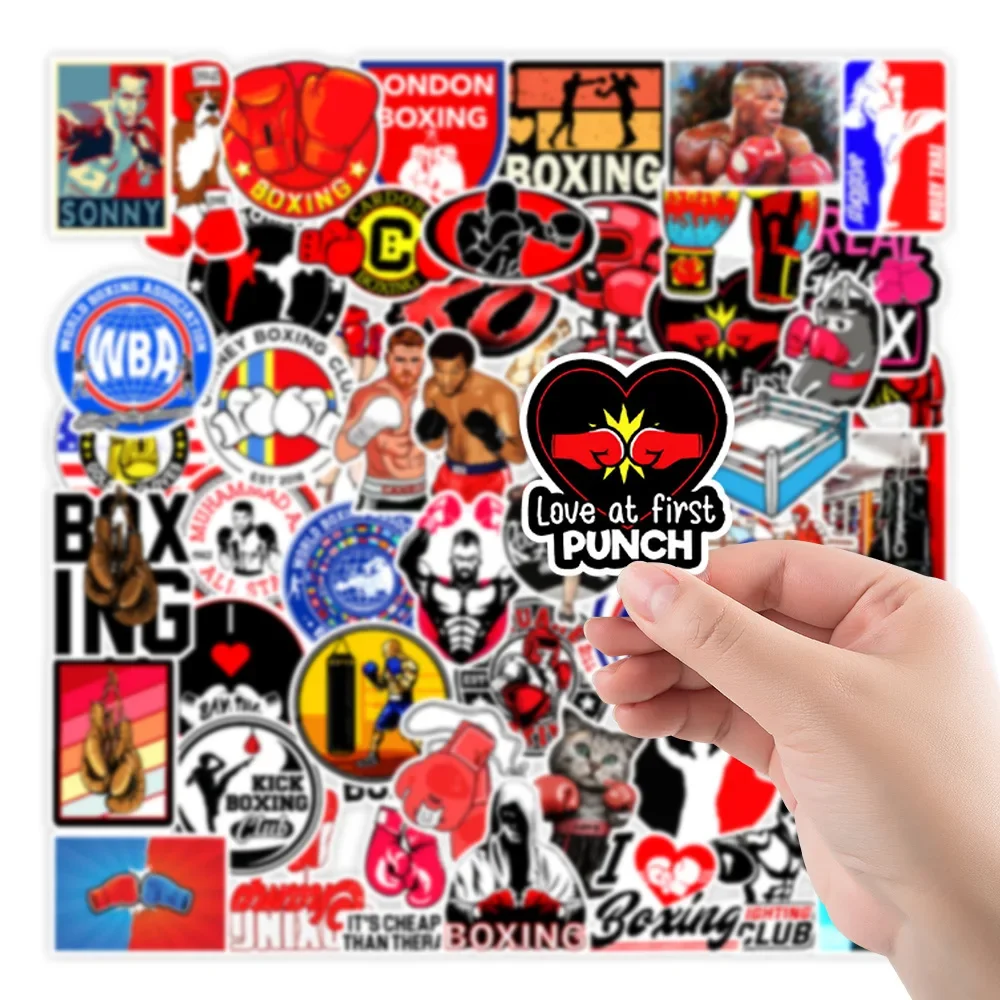 50pcs Boxing Sports Graffiti Mobile Phone Cabinet Wall Decoration Stickers Notebook Waterproof Stickers