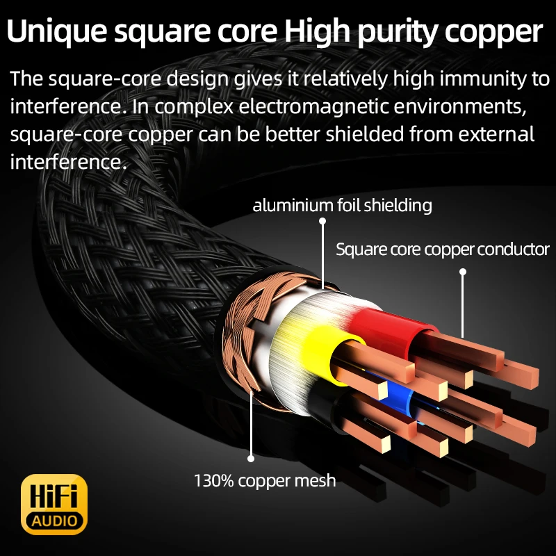ATAUDIO HiFi Square Copper 4.4mm Balance ke 3.5 mm Stereo Aux Jack Kabel Adaptor Audio Seimbang Male to Male untuk Pemutar Earphone