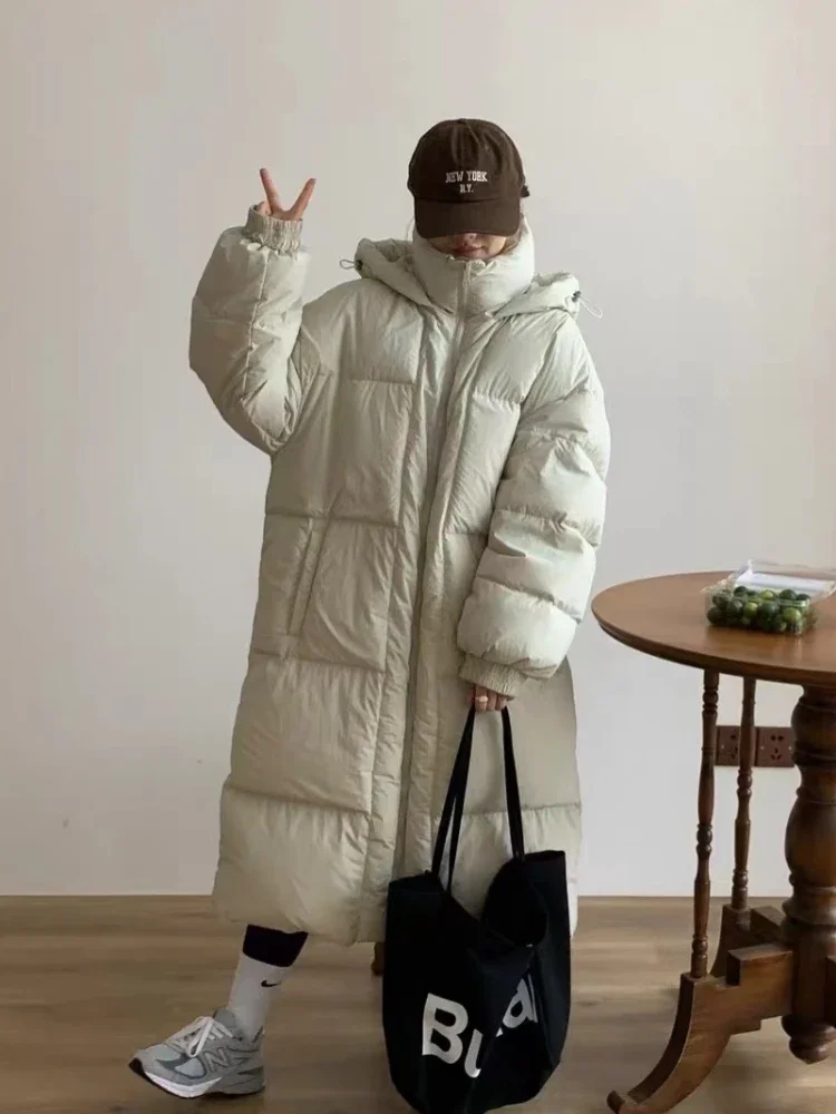 New Fall and Winter Clothing Female White Duck Down Fluffy Large Size Down Jackets Fashion Loose Casual Hooded Puffer Jacket