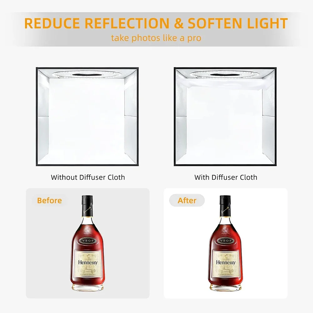 Lightdow Photo Studio Light Box Kit 12"x12"（30x30x30cm） with 120pcs LEDs 6 Backdrops for Photography Portable Dimmable Versatile