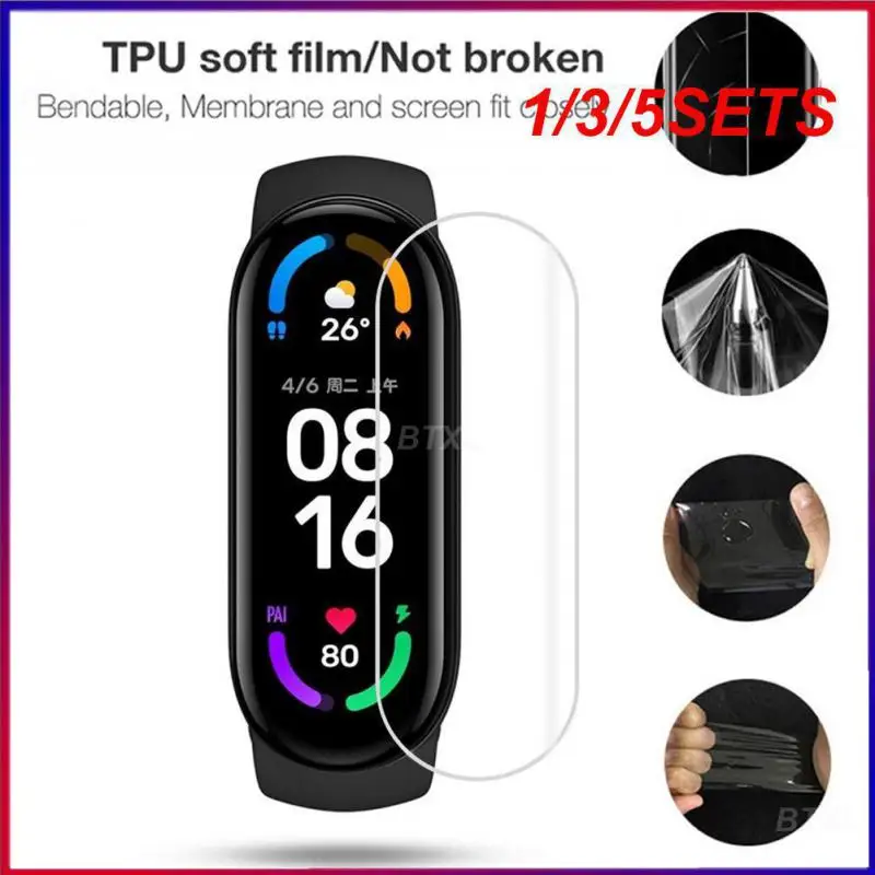 1/3/5SETS Film Explosionproof Scratch-resistant Smartwatch Accessories For Mi Band 7 6 5 4 Protective Cover