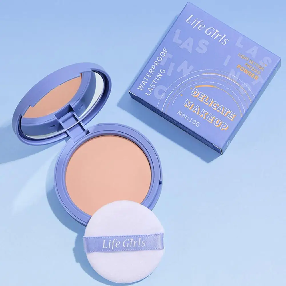 Torta in polvere morbida di seta impermeabile a lunga durata, polvere liscia pressata per il viso, controllo dell'olio, trucco con texture Lady Polvo