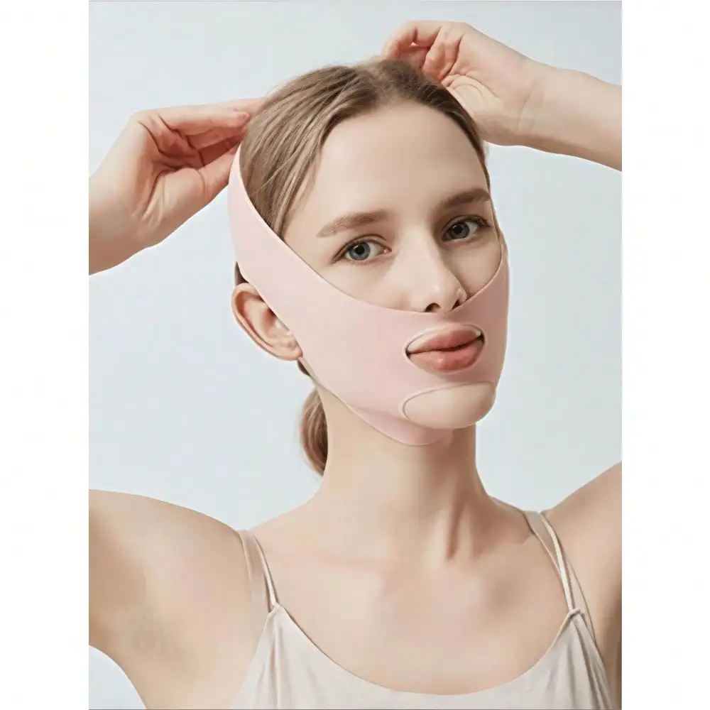 Women Grey/Pink V-Shaped Sleep Mask Day Night Bandage For Daily TV Leisure Sports