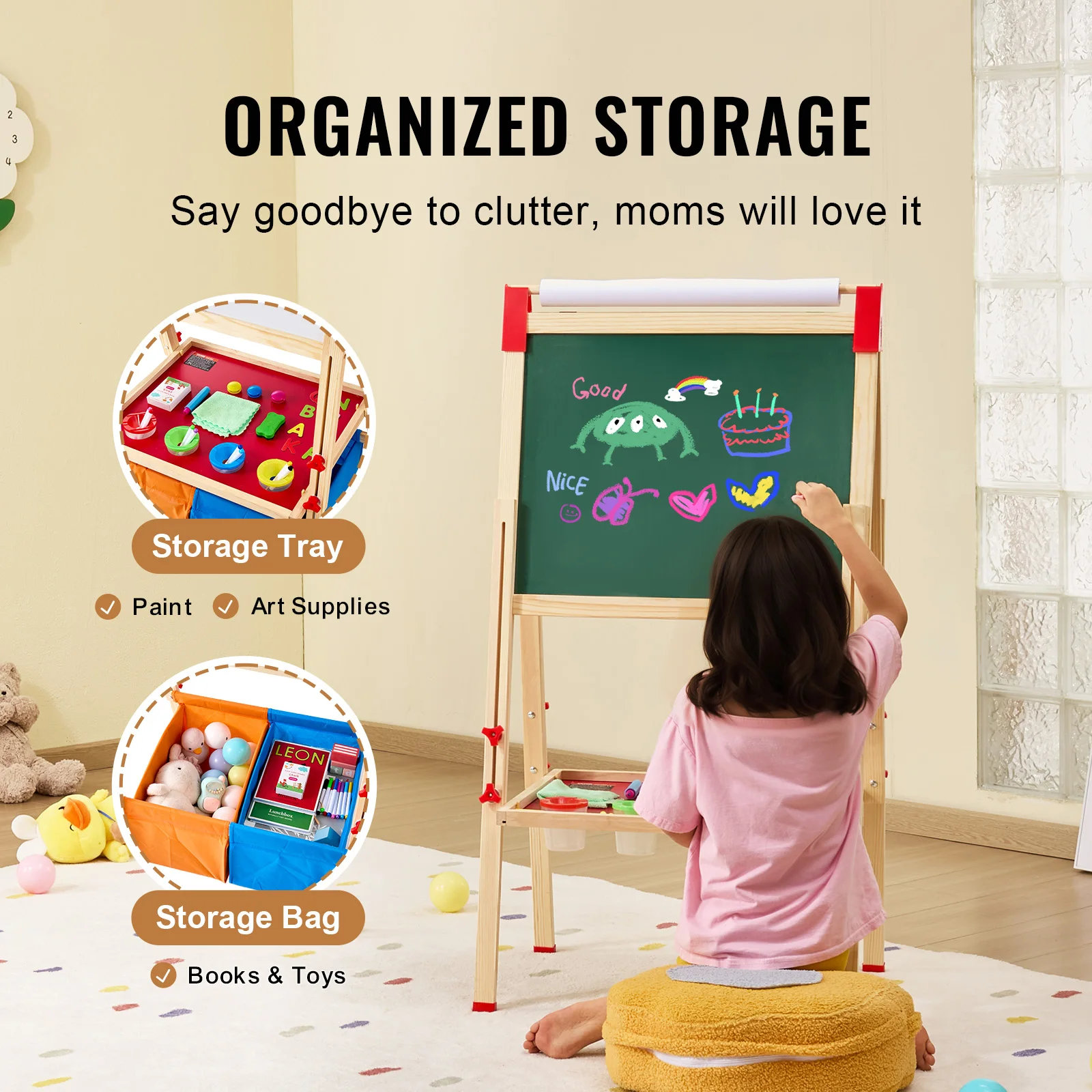 子供用女の子向けSucceBuy子供用磁気お絵かきボードワー - Kids Art Easel のレビューと価格