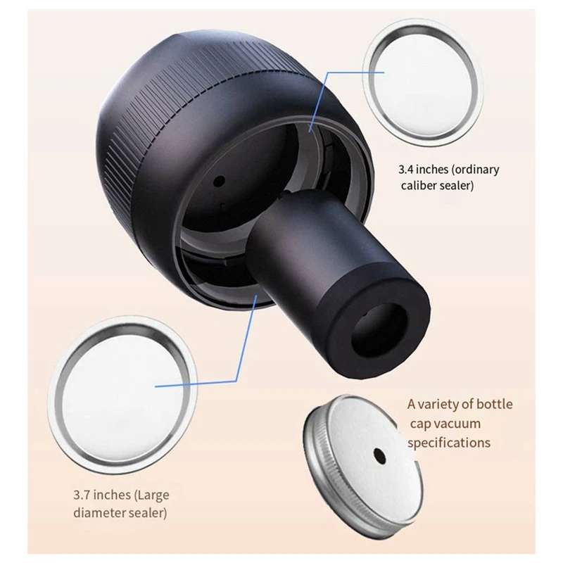 Электрический вакуумный упаковщик для банок Mason с цифровым ЖК-дисплеем, беспроводной вакуумный упаковщик, комплект для банок Mason с широким и обычным ртом