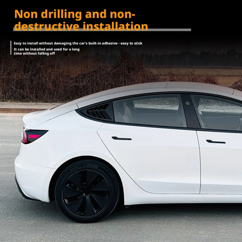 Suitable For Tesla Model 3 2024 Highland Juniper Rear Window Louvers Sunshade Decorative Exterior  Blinds Shades sticker
