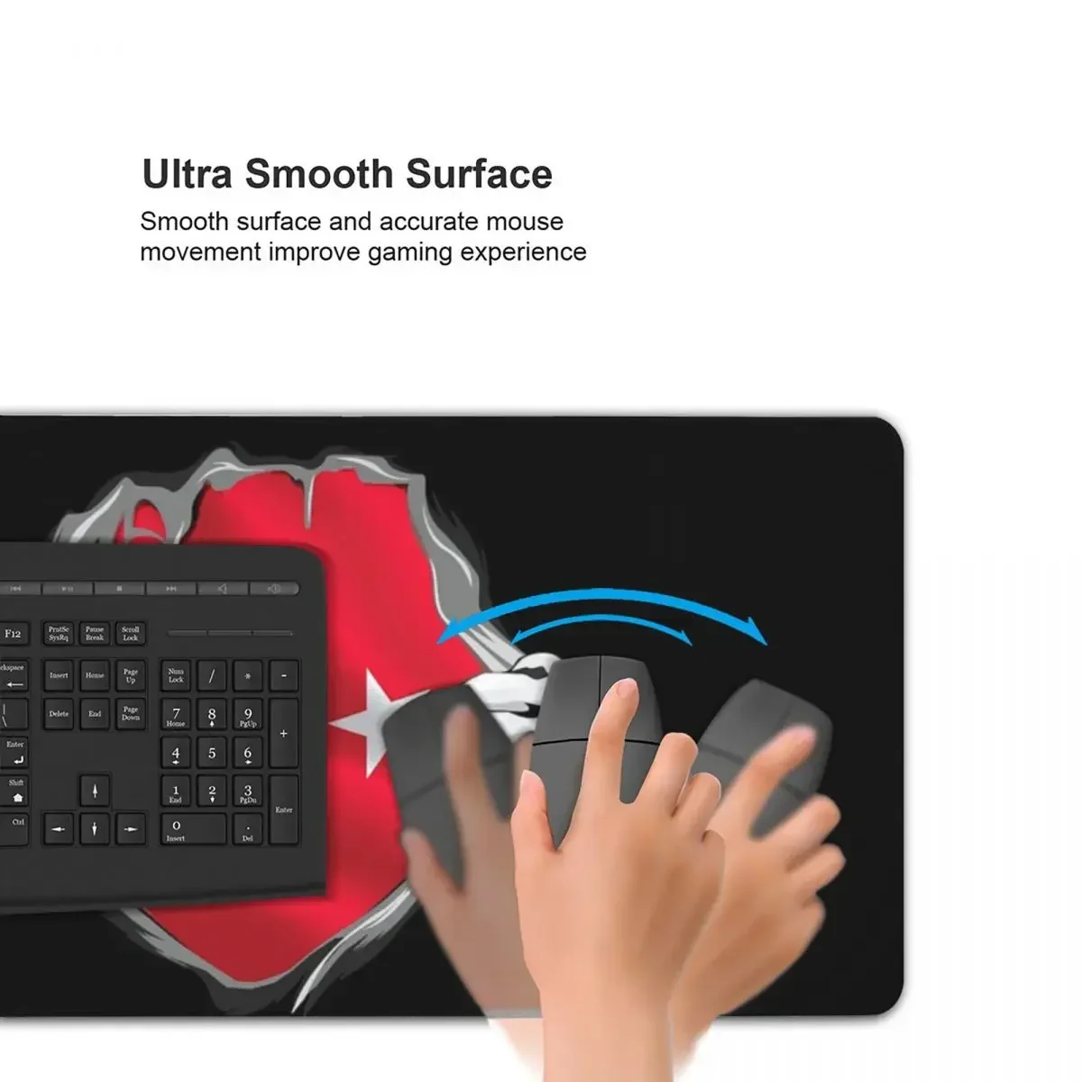 Tappetino per mouse grande bandiera della Repubblica di Turchia Tastiera per computer Tappetino per mouse PC da gioco Tappetino per scrivania per laptop Accessori per ufficio Tappetini da tavolo