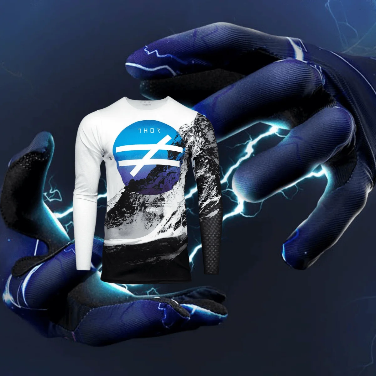 

2025 New Men's Quick-drying Long-sleeved T-shirt THOR Classic Motocross Competition Long-sleeved Competition Training T-shirt