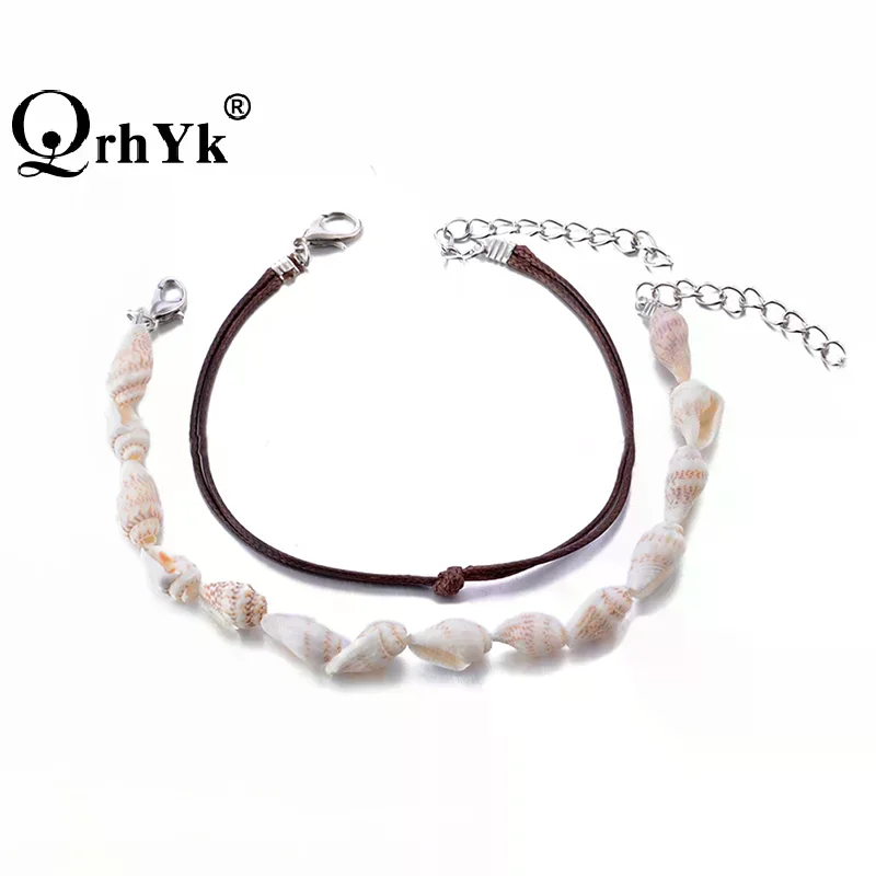 2Pcs/Set Women Shell Anklet Ankle Bracelet Chain Sandal Beach Foot Jewelry Gift