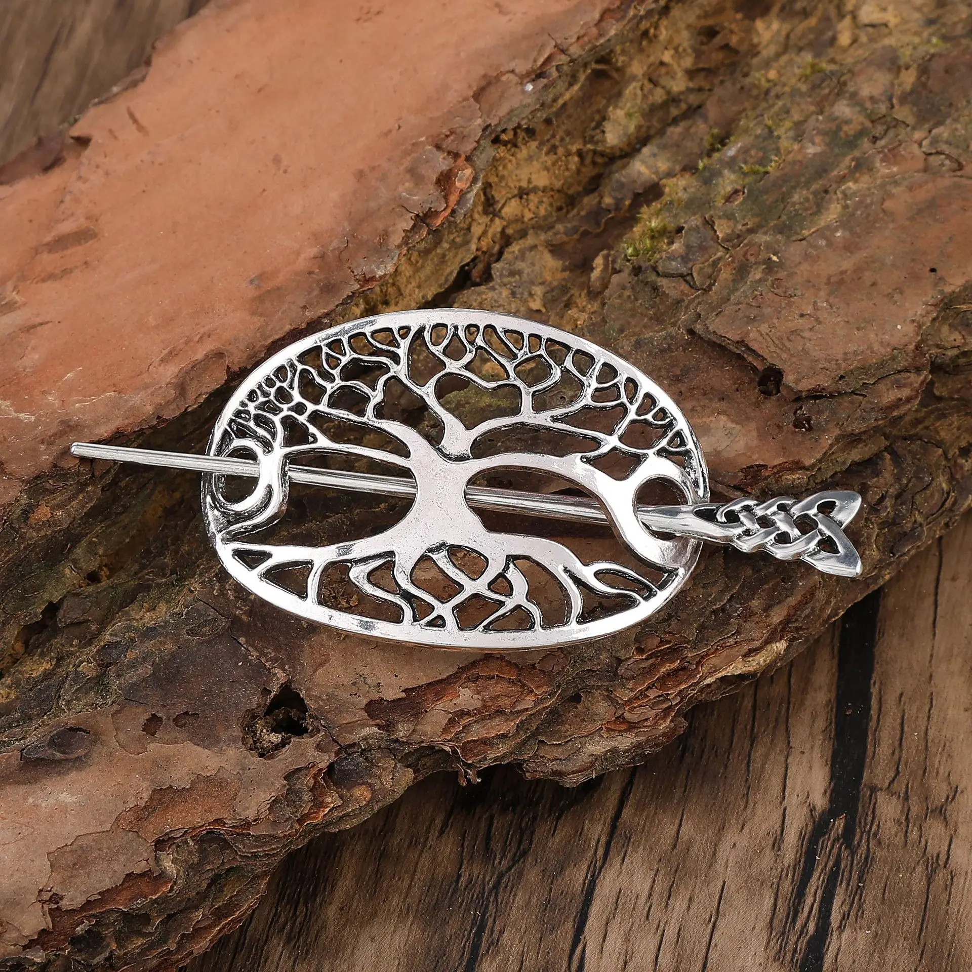 Pince à cheveux classique Viking arbre de vie, nœud celtique, conception de branches complexes, cadeau d'anniversaire pour la saint-valentin, accessoires pour cheveux pour femmes