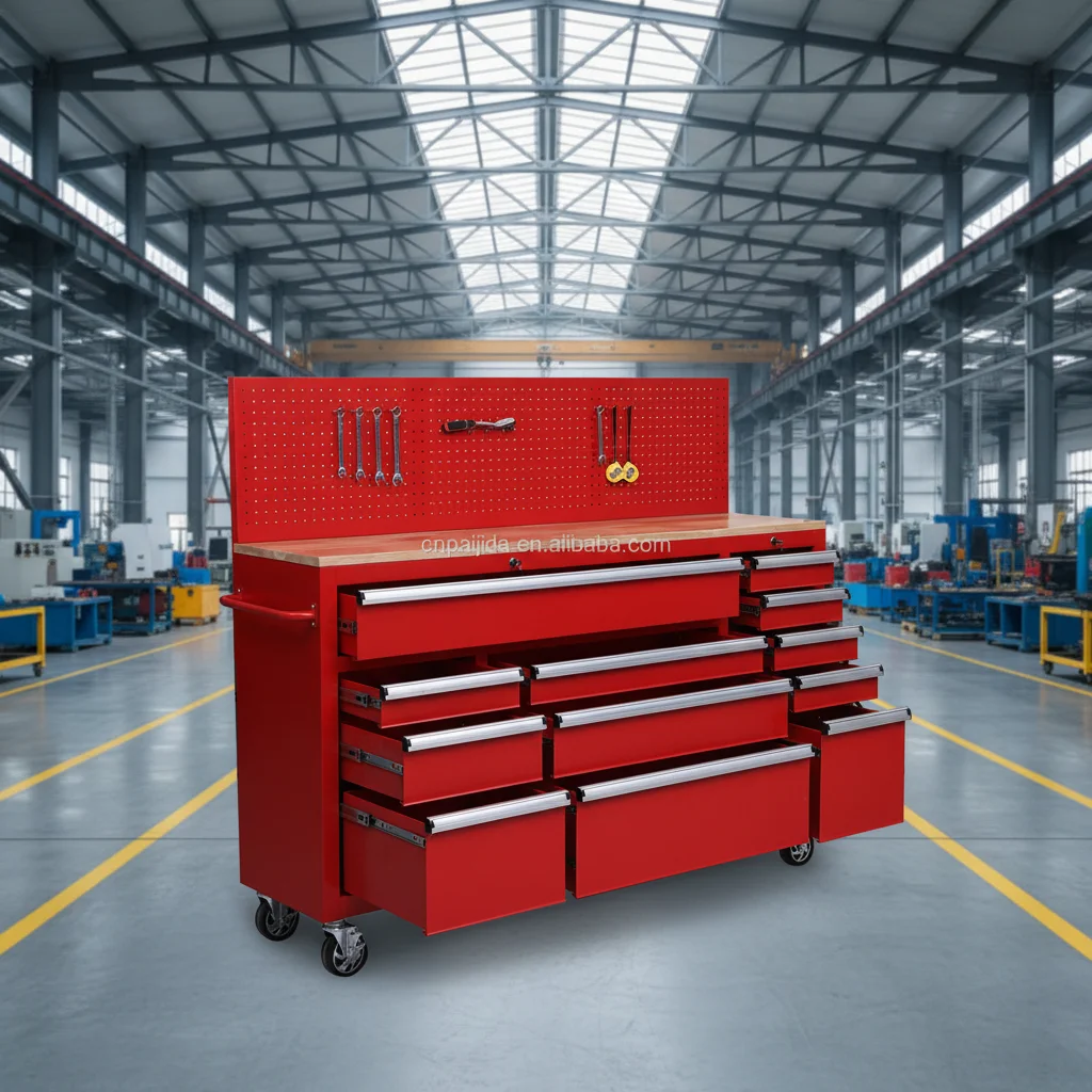 Rolling Drawer Tool Chest Mobile Tool Trolley Tool Cart With Pegboard Back Panel, Comfort Handle Large Capacity Auto WarehouseAT