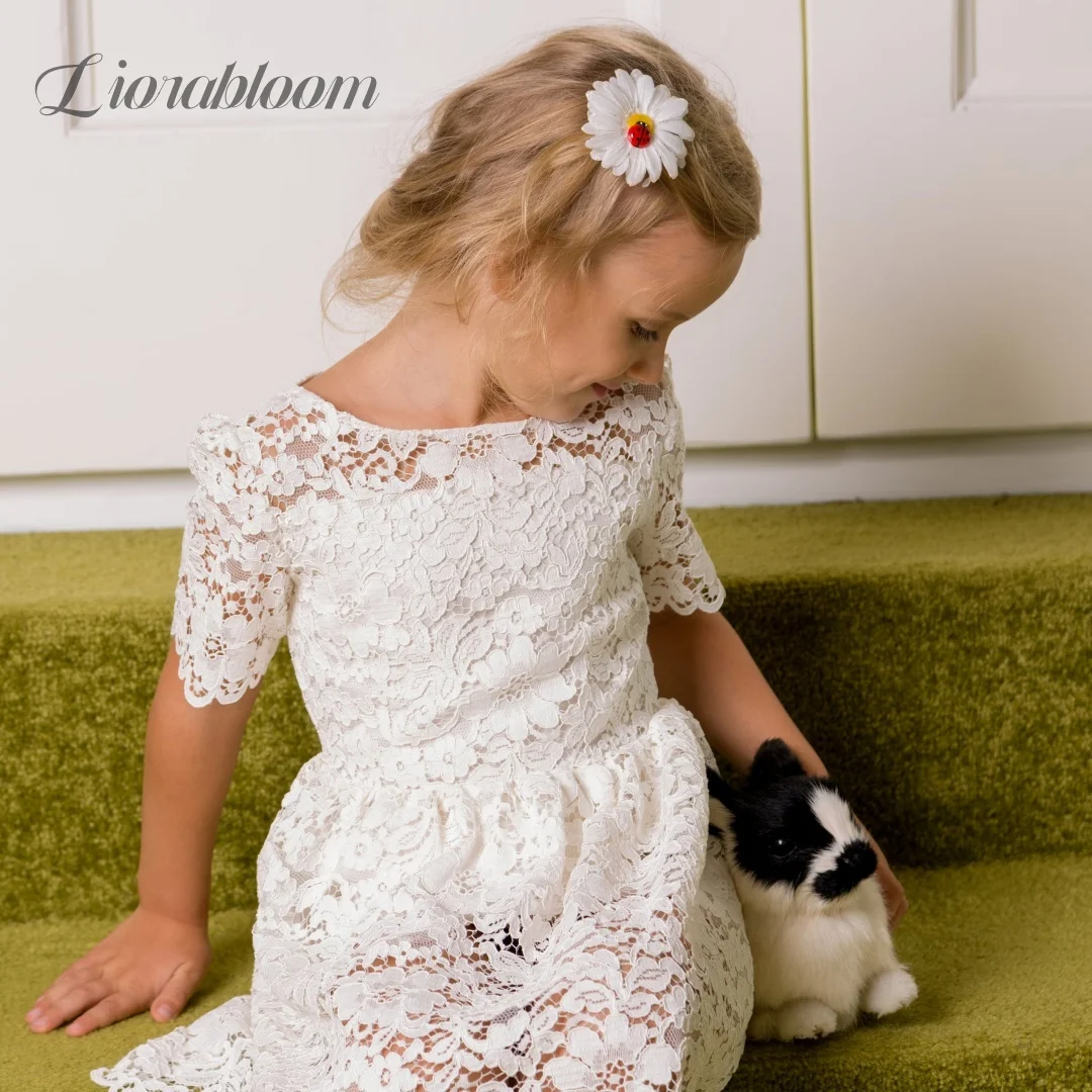 

Customized Flower Girl Dress Formal Evening Gown Lace Dress Loose Baby Gown Wedding Party Attire свадебное платье