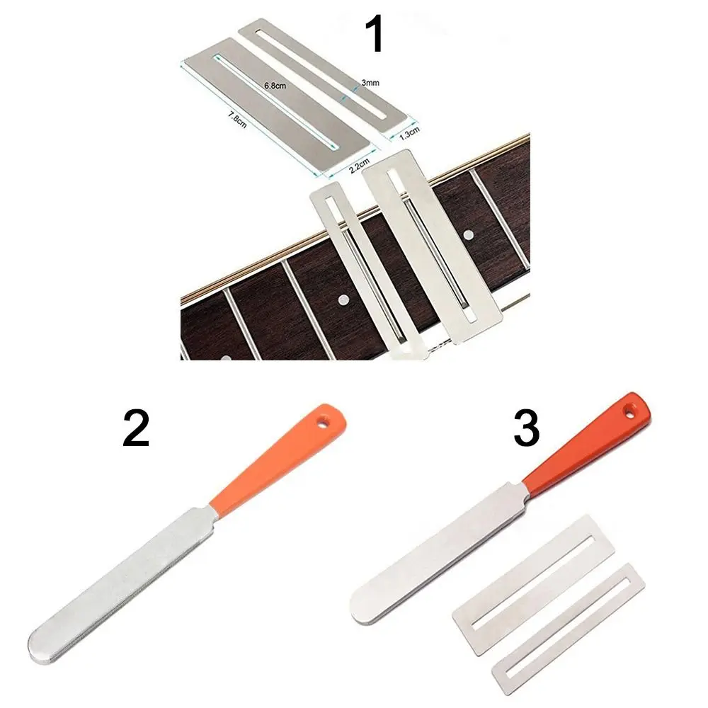 1/2/3pcs Guitar Fret Wire Sanding Stone Protector Kit Finger Plate Radian Polishing DIY Luthier Tool Guitar Bass Parts