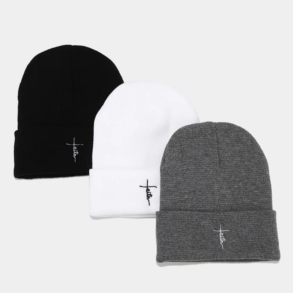 

Зимние новые хлопковые шапки, шапки, Готическая уличная панковская шапка с вышивкой, шапки, теплые вязаные шапки