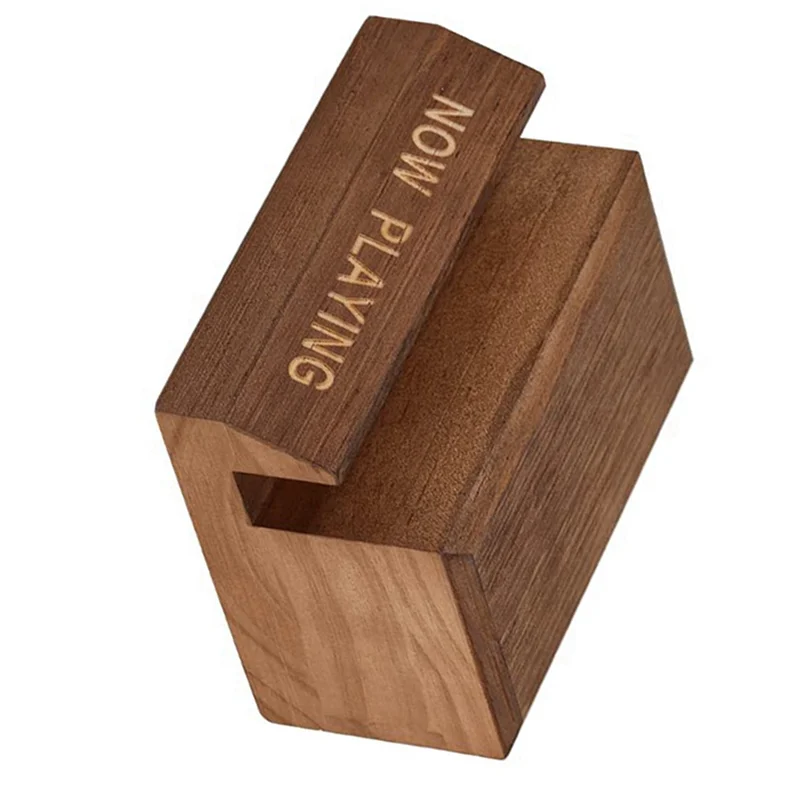 AS60-2X حامل سجل الفينيل الخشبي عرض موقف - حامل غطاء الألبوم الذي يلعب على الطاولة الآن - حامل أقراص مضغوطة واحد رف عرض LP #4