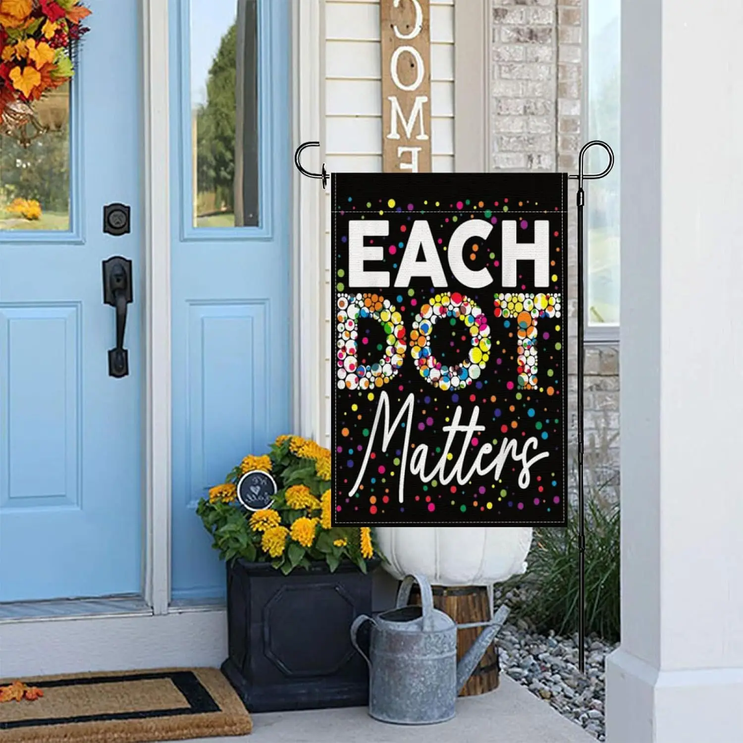 Each Dot Matters for Teachers and Back to School Garden Flags,Double Sided Yard Flag Banners Decorative Tapestry Holiday Off yyi
