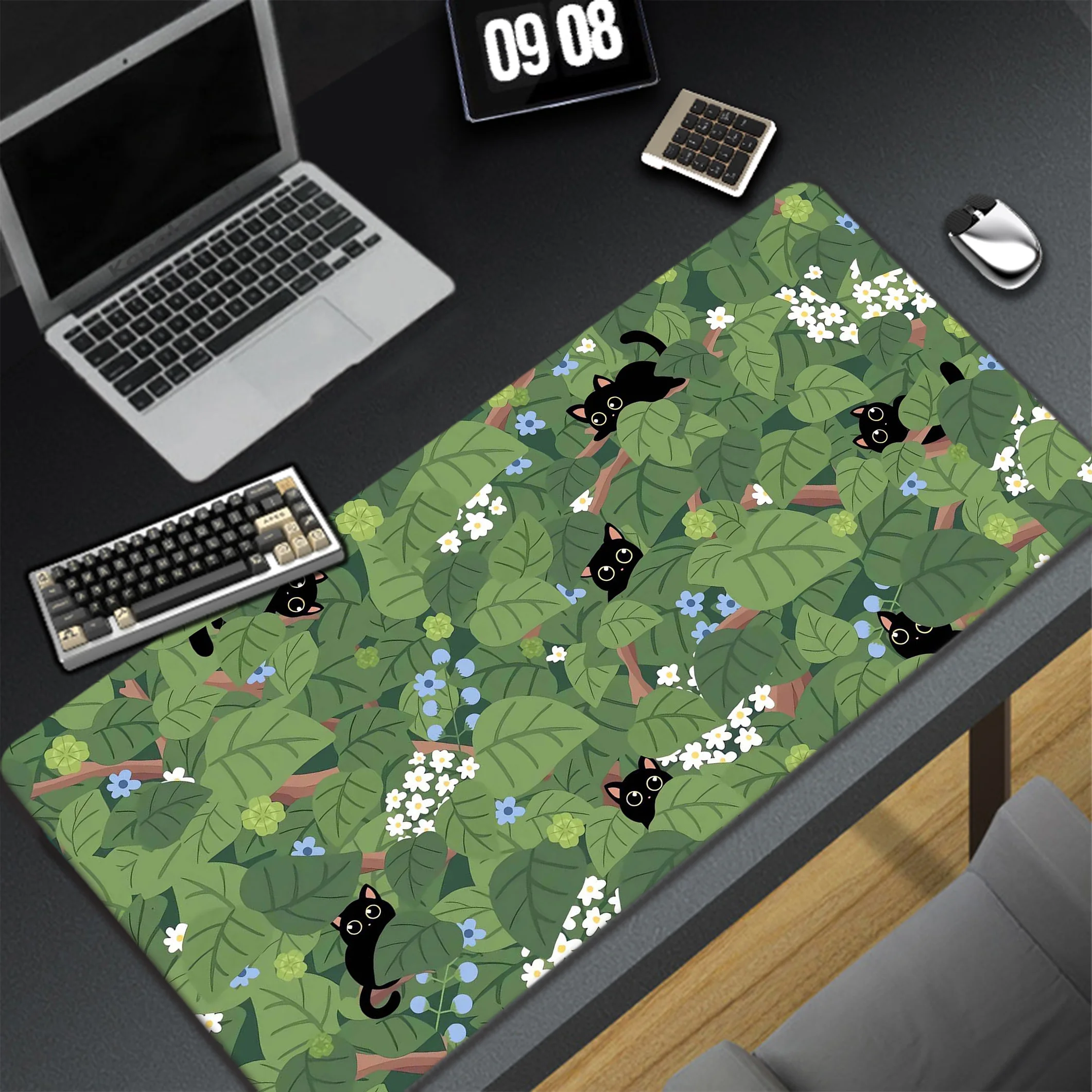 

Cat Plant Pc Gamer Mouse Pad Gaming Mousepad XXL Locking Edge Large Desk Mat Rubber Keyboard Pads Speed Anti-slip Mouse Mat