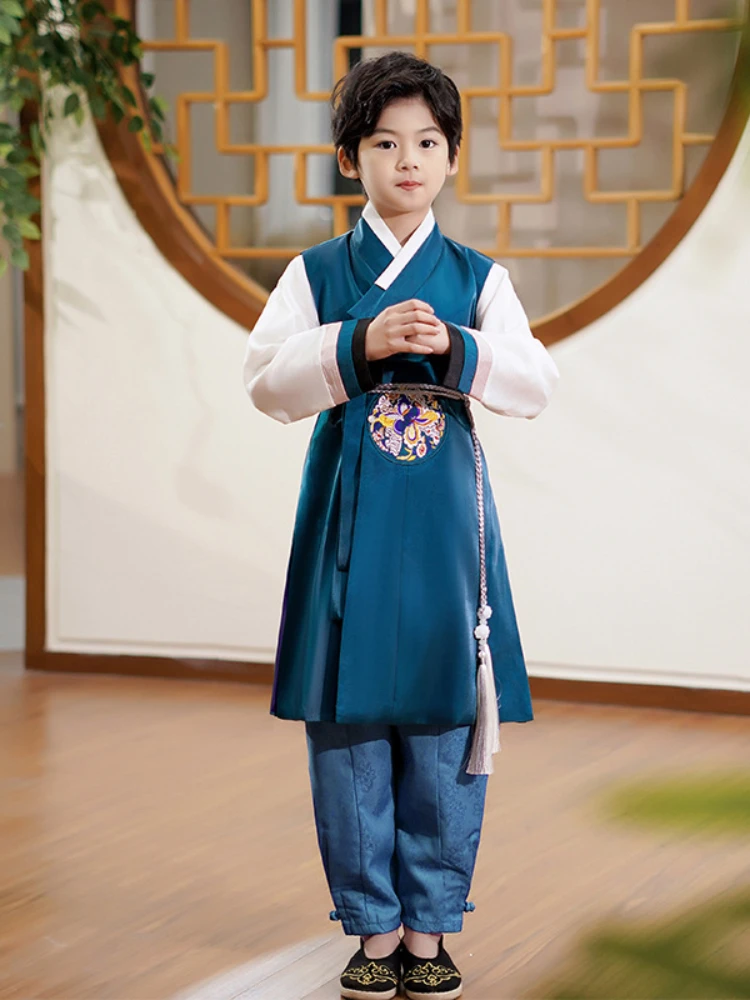 Kids Hanbok Traditional Korean Costume Korean Hanbok Costume for Boys Children Ethnic Asian Clothes Retro Dance Outfit Cosplay