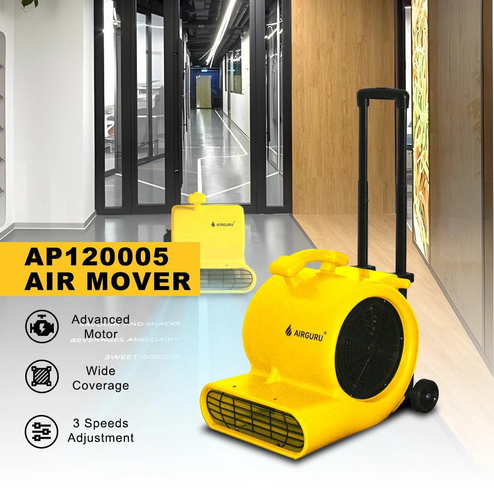 2025Professional New Style 3 Speed Electric Floor Cool Air Fan Blower Carpet Dryers High Quality With Handle Wheelkit
