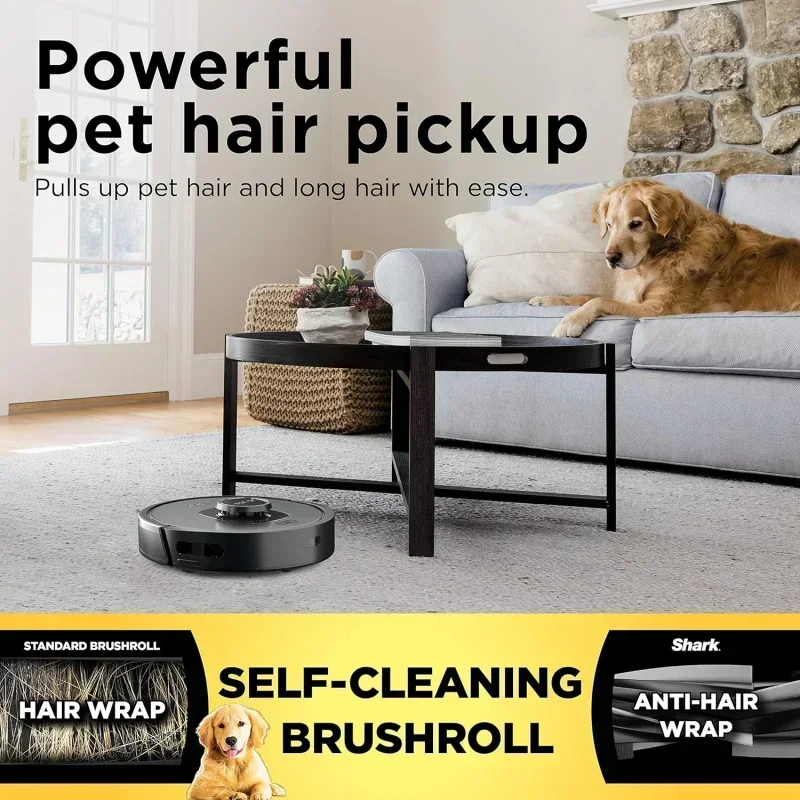 DD2Shark RV2310 Matrix Robot Vacuum with Self-Cleaning Brushroll for Pet Hair,No Spots Missed on Carpets,Wi-Fi Black,0.5 Quarts
