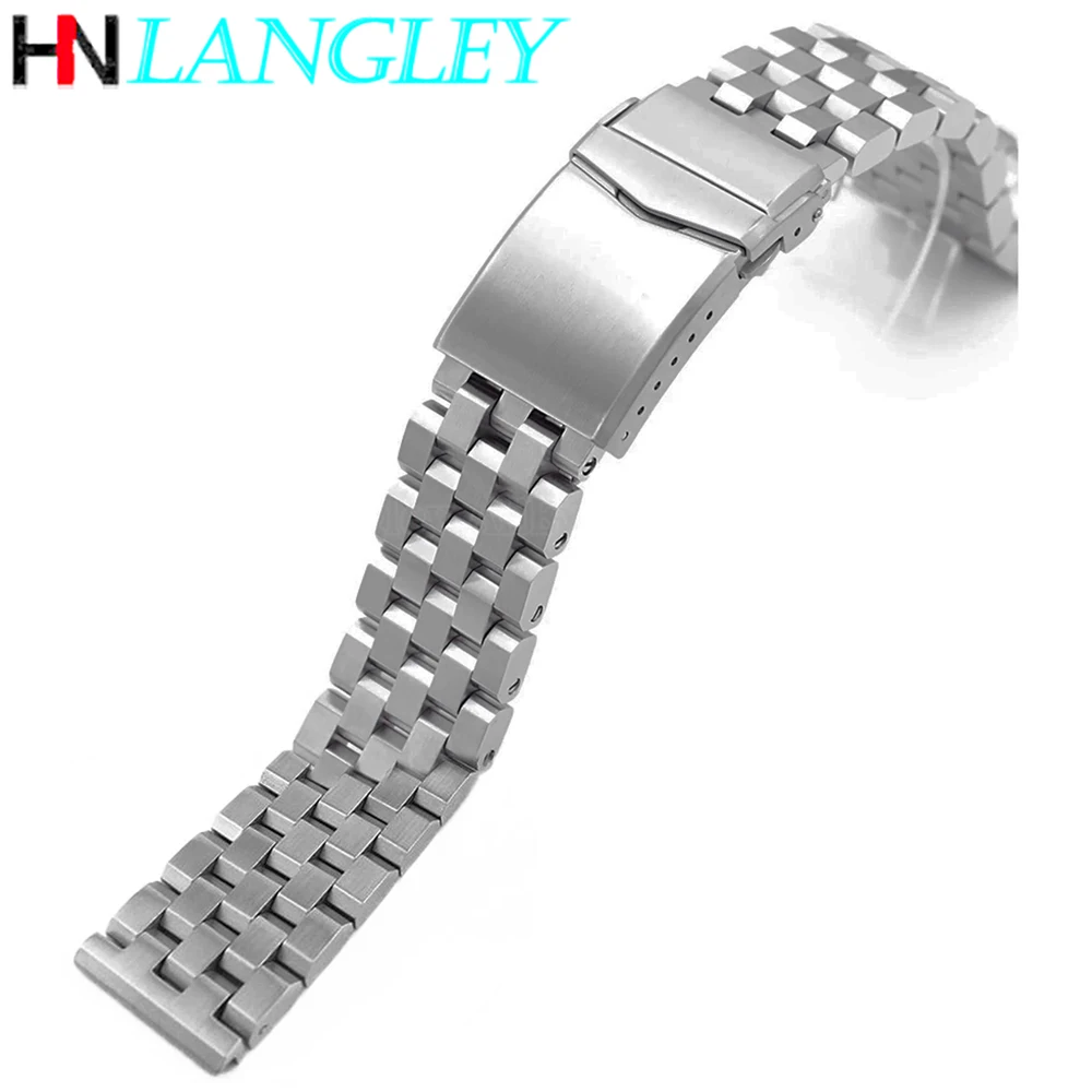 Stainless Steel Bracelet Solid Buckle Watch Band for Seiko 5 SKX007 SKX013 Replacement Screws Link 18mm 20mm 22mm Sport Strap