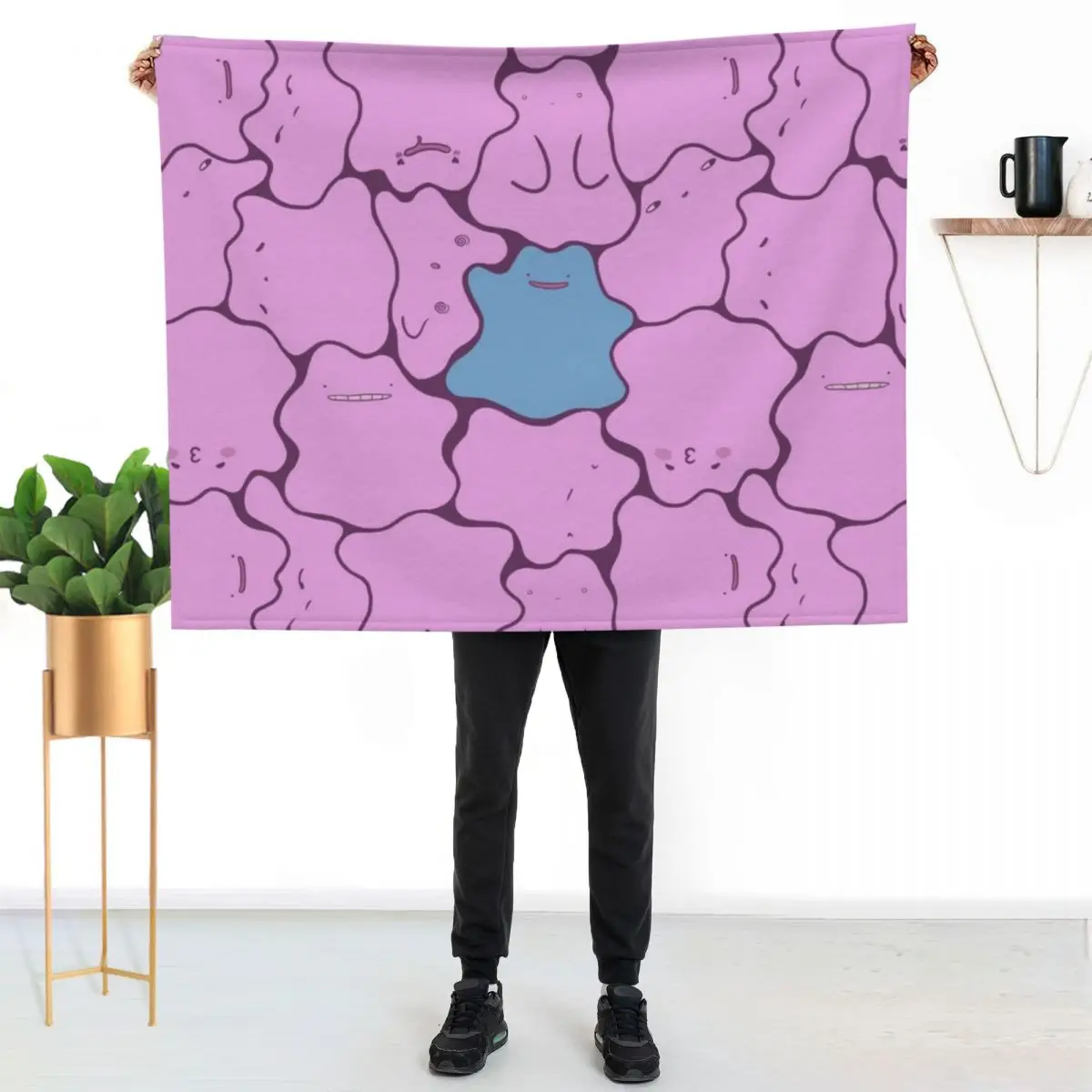 

Ditto Pattern Shiny Throw Blanket Modern Design Soft Blanket for Home Decor