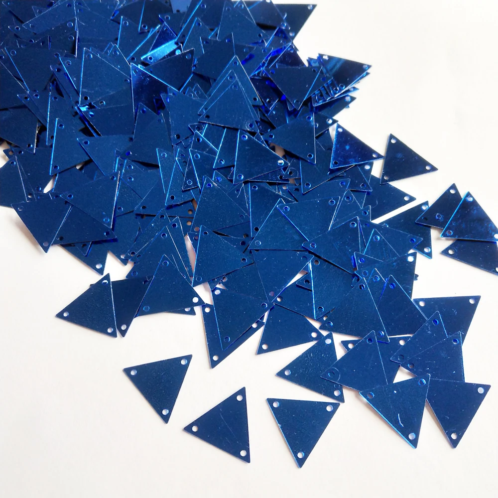 15mm 3 Holes Dark Blue Triangle Sequins For Crafts Flat Large Sequin Garment / Handbag Accessories DIY Triangular Flakes