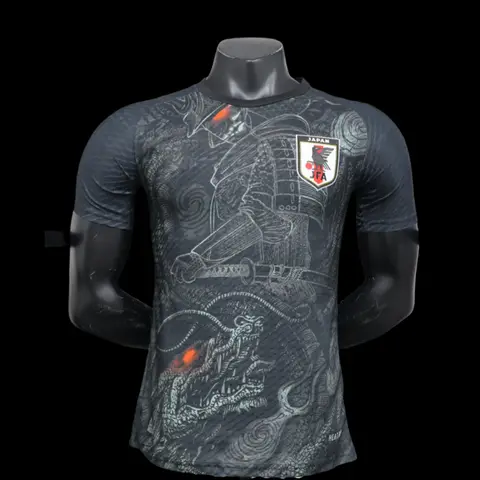 Summer Training Exercise Men's Clothing Japan Black Dragon Samurai Special Football Jersey Breathable Quick Dry Elastic T Shirt