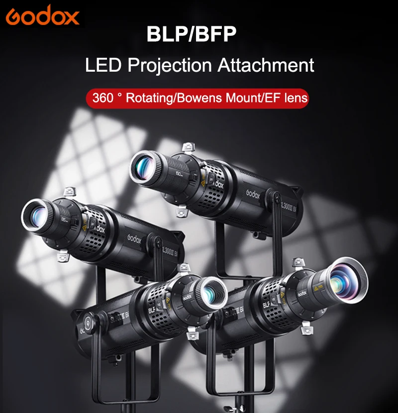 Godox BLP/BFP LED Projection Attachment Rotatable Spotlight Bowens Mount Projection Lens Modifier for Studio Camera Photography