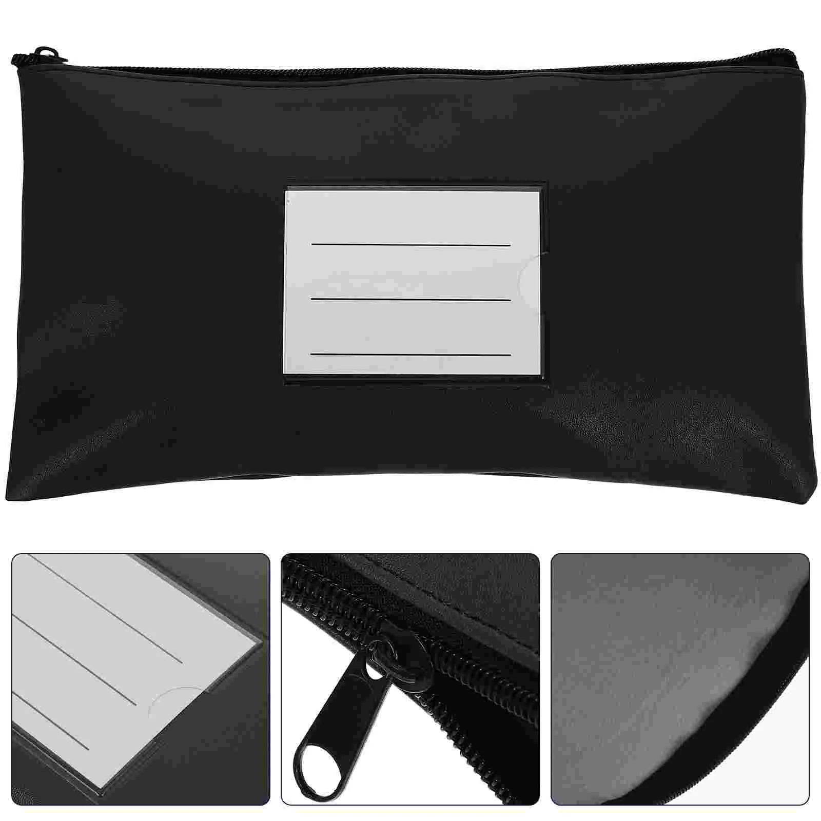 

Черная сумка для хранения, конверты для денег, держатель для путешествий, сумки для наличных с карманом на молнии, кошелек для кредитных карт, органайзер для чеков