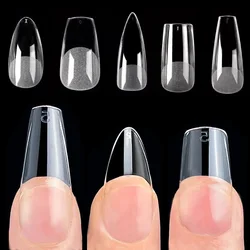 120pcs False Nails Transparent Press on Nails Coverage False Nails Tips Short T-shaped Water Drop Full Sticker For Nails