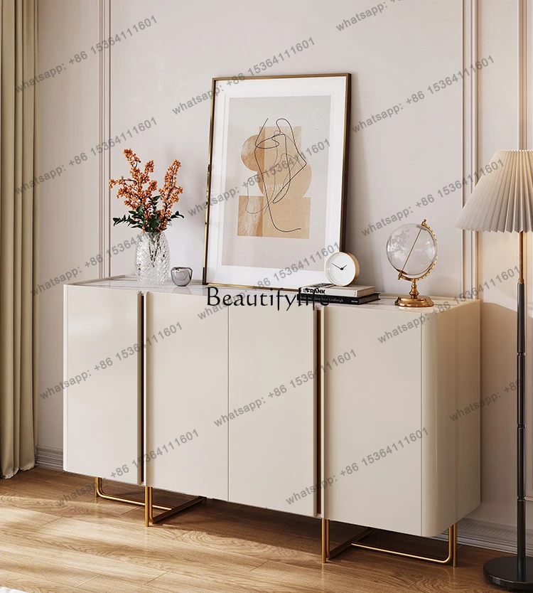

D06Italian simple entrance living room partition locker modern light luxury supercrystalline stone storage cabinet