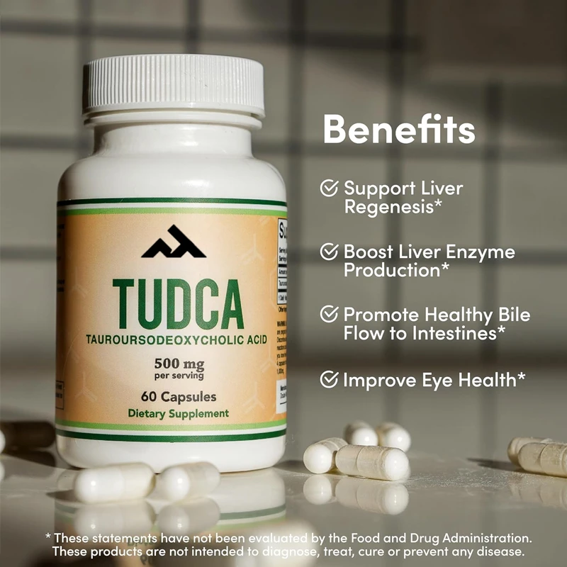 

TUDCA Bile Salt Liver Support Supplement, 500mg Portion, Liver and Gallbladder Cleansing Supplement (60 Capsules, 250mg)