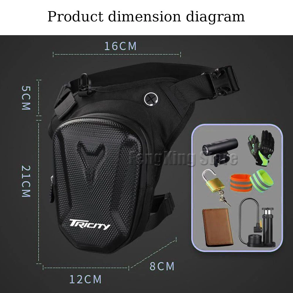 For Yamaha Tricity 300 125 155 Motorcycle leg bag knight hard shell waterproof waist bag, crossbody bag