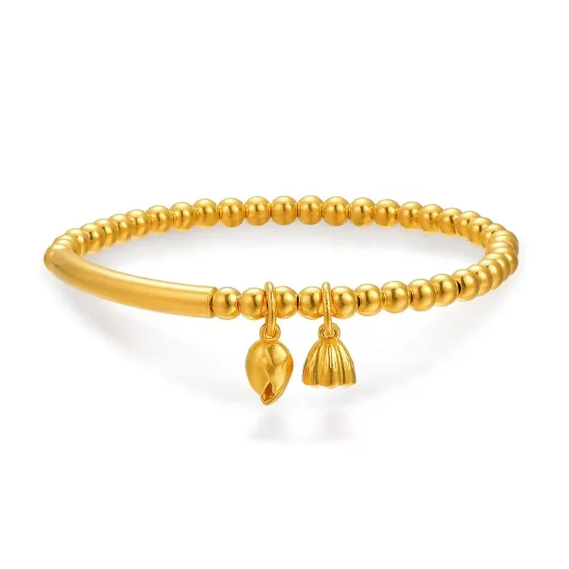 9999 real gold 24K yellow gold Best Puppet Tiancheng Bracelet Women's Elegant Fashion Jewelry