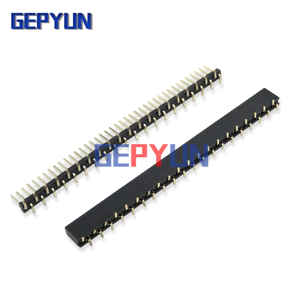 5PCS 1*40P 1*50P SMT Single Row dislocation Male Female PCB Pin Header socket Connector Pinheader 1.27 2.0 2.54 mm NEW