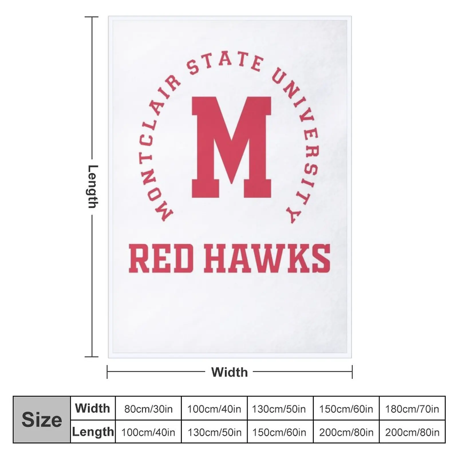 Montclair State 1908 University Apparel, Long Sleeve, Sweat, Throw Blanket Moving Blanket Travel Blanket Summer