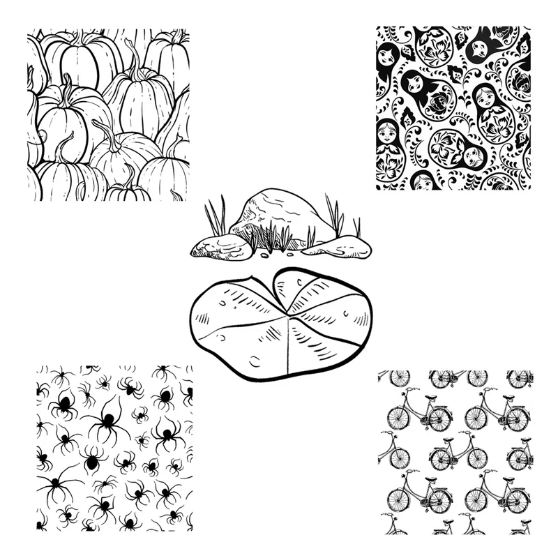 

2022 New Arrival Clear Stamps For Scrapbooking Paper Making Halloween Spider Bike Background Embossing Folders Craft Card Set