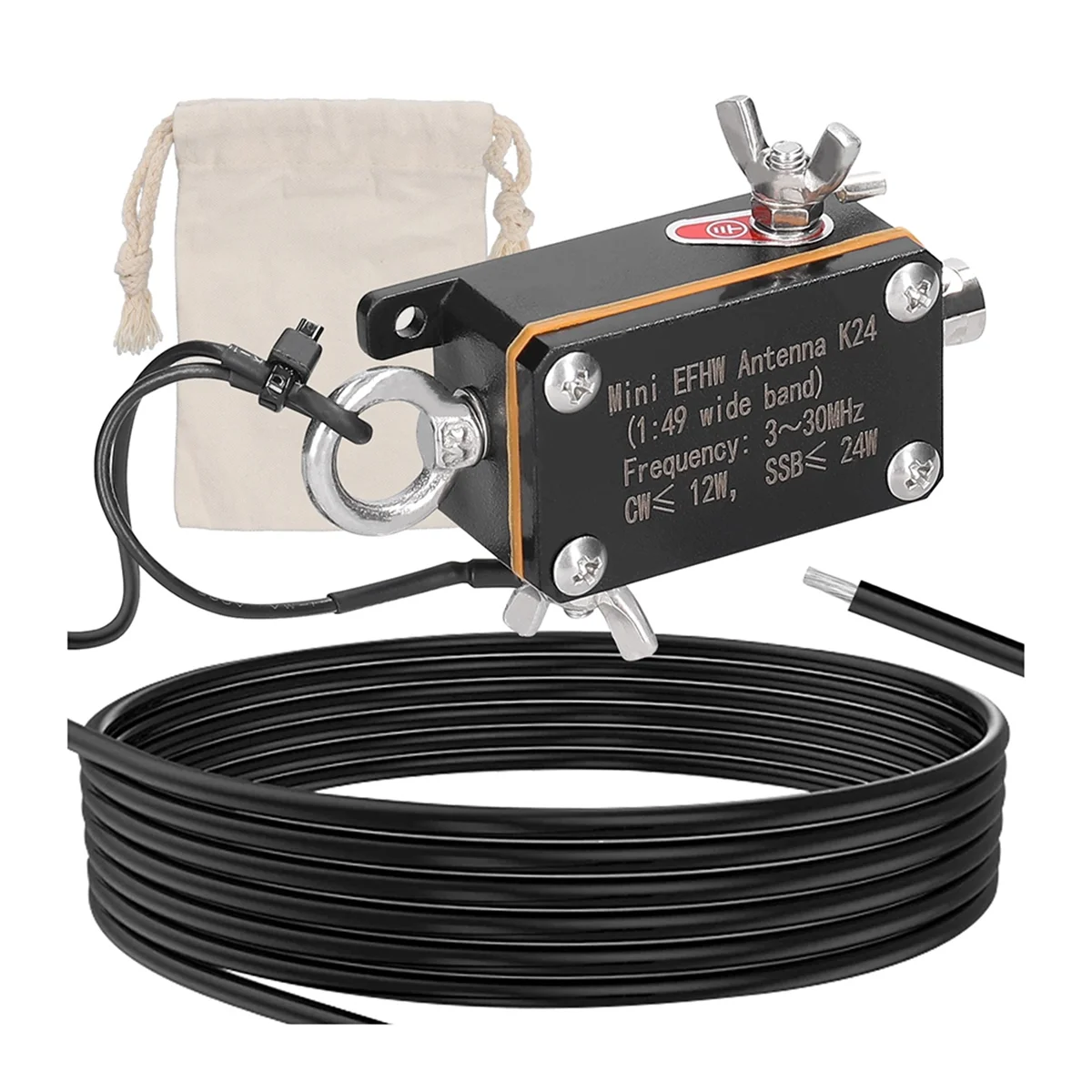 Retail! Pocket EFHW Antenna K24 3-30MHz Frequency Band Shortwave Antenna Wideband End-Fed Halfwave Antenna