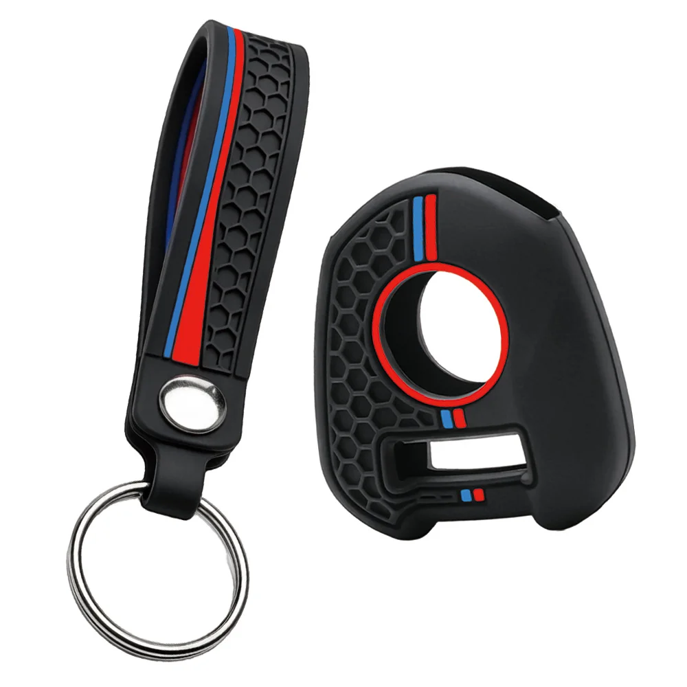 For Honda CB650R CB400 CB500F CB500X CB300R CBR600RR CBR1000RR silicone motorcycle key fob cover with finger loop and key ring