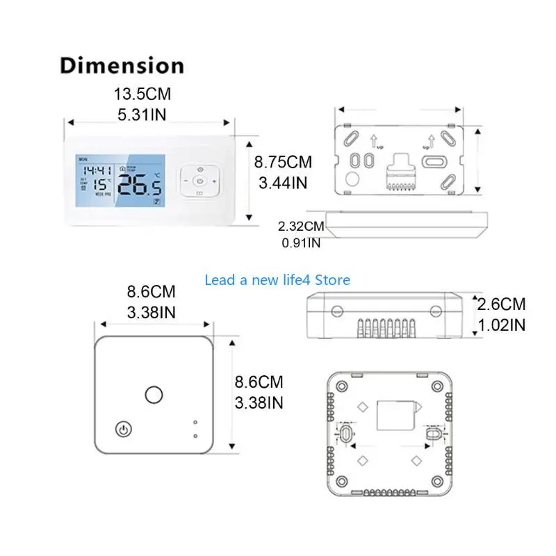 Y55E WIFI THERMOSTAT CONTROL LED شاشة عرض التدفئة الكهربائية ترموستات