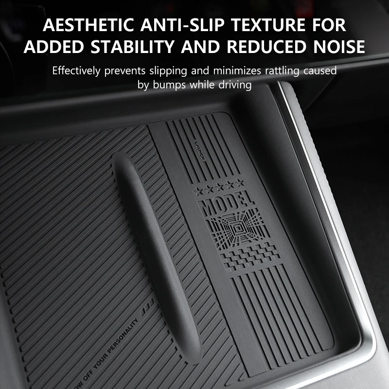 Silicone Wireless Charging Pad for Tesla Model Y Juniper Model 3 Highland 2025 2026 Center Console Anti Slip Dustproof Mat 4
