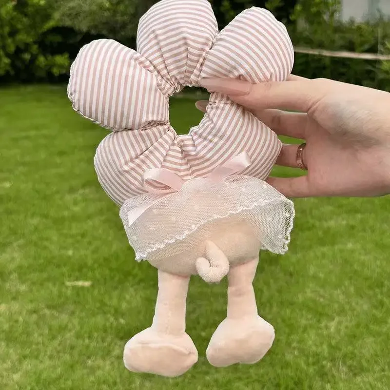 Flower Shape Flower Scrunchies Cloth Sponge Large Satin Hair Scrunchies Hair Rope Ponytail Holder Exaggerated Hair Ring Women