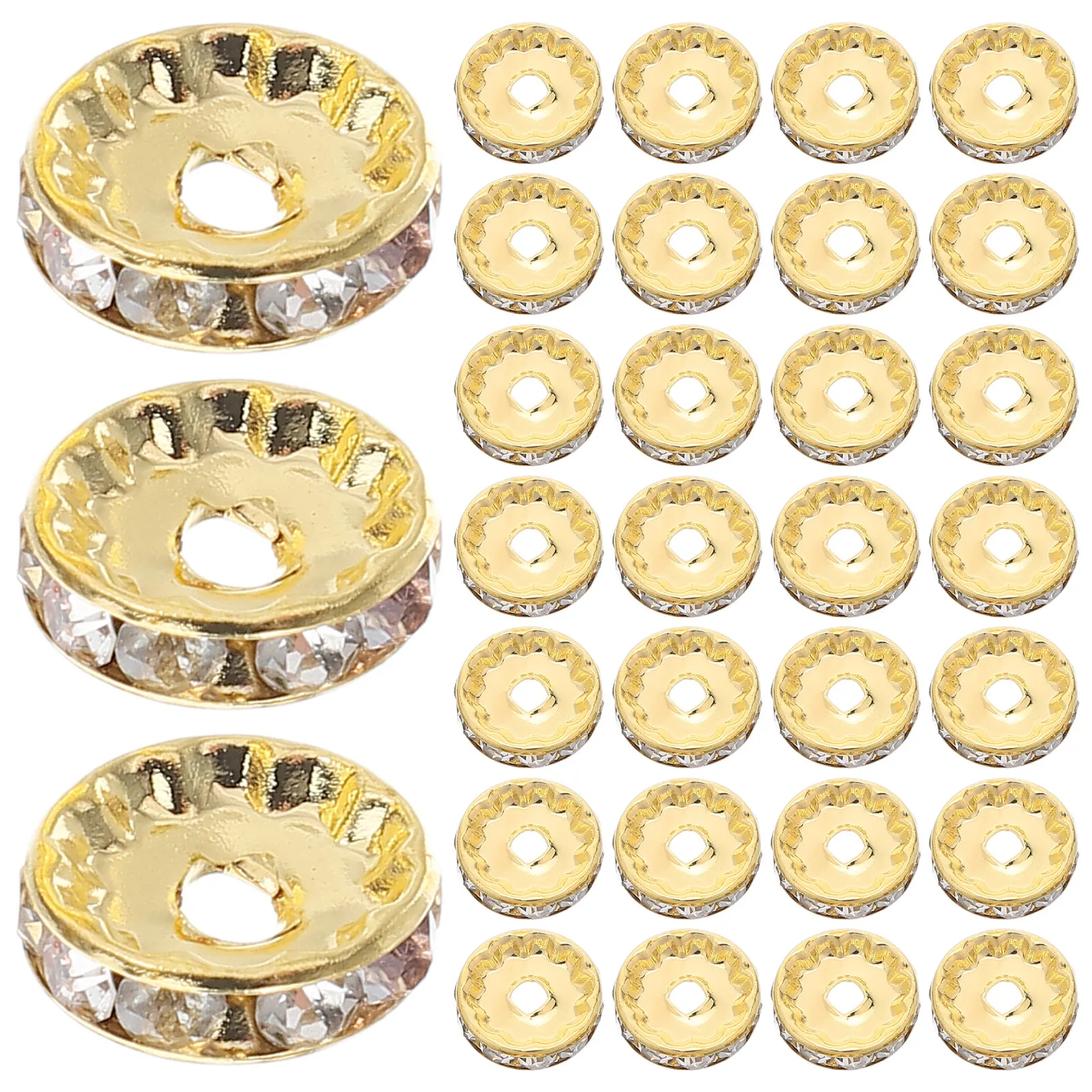 

100 шт. 12 мм бусины-разделители со стразами, серебристые хрустальные бусины-рондели для изготовления украшений, браслетов, ручек, поделок своими руками, хрустальные стразы