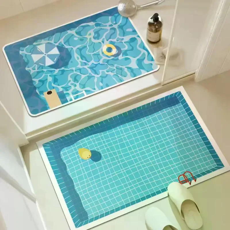 Jet Home Bathroom Mats - Rubber Bathroom Anti Slip Floor Mat
