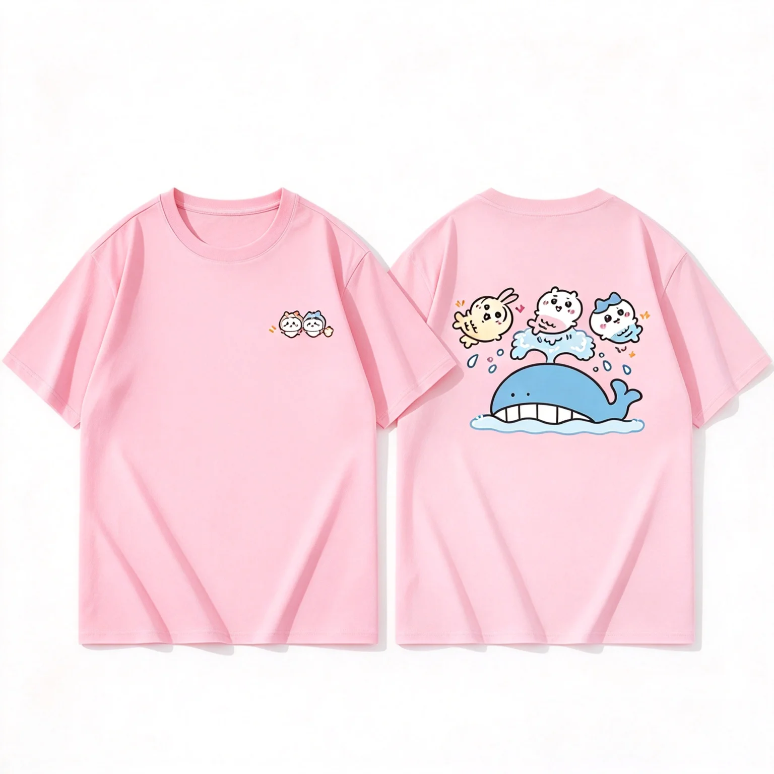 CHIIKAWA Herren-T-Shirt aus reiner Baumwolle im Y2K-Stil, ideal für den Sommer, bequem, atmungsaktiv, hochwertige Qualität, passend für Eltern und Kinder, im angesagten „Ins“-Stil. – Detail 7